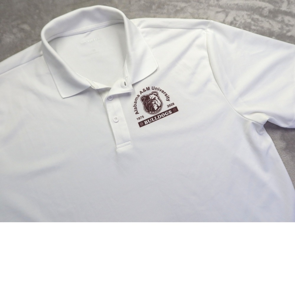 Alabama A&M University Bulldogs White Polo Shirt Men's 2XL‎